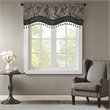 Madison Park Aubrey Polyester Jacquard Window Valance with Beads in Black/Gold
