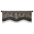 Madison Park Aubrey Polyester Jacquard Window Valance with Beads in Black/Gold