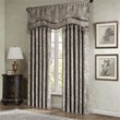 Madison Park Aubrey Polyester Jacquard Window Valance with Beads in Brown/Blue