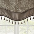 Madison Park Aubrey Polyester Jacquard Window Valance with Beads in Brown/Blue