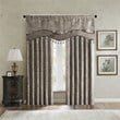 Madison Park Aubrey Polyester Jacquard Window Valance with Beads in Brown/Blue