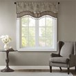 Madison Park Aubrey Polyester Jacquard Window Valance with Beads in Brown/Blue