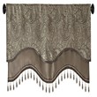 Madison Park Aubrey Polyester Jacquard Window Valance with Beads in Brown/Blue