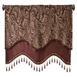 Madison Park Aubrey Polyester Jacquard Window Valance with Beads in Red/Gold