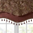 Madison Park Aubrey Polyester Jacquard Window Valance with Beads in Red/Gold