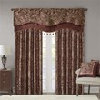 Madison Park Aubrey Polyester Jacquard Window Valance with Beads in Red/Gold