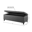 Madison Park Shandra Wood and Fabric Tufted Top Storage Bench in Charcoal