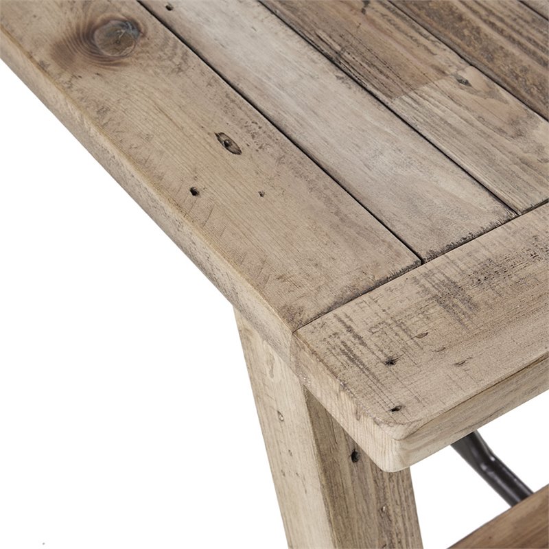 INK+IVY Sonoma Rectangular Solid Pine Wood Dining Bench in Natural