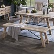 INK+IVY Sonoma Rectangular Solid Pine Wood Dining Bench in Natural