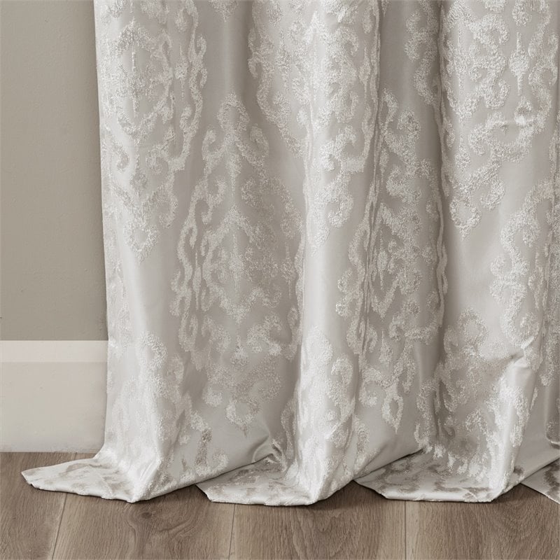 SunSmart Mirage Fabric Knitted Jacquard Total Blackout Window Panel in Gray