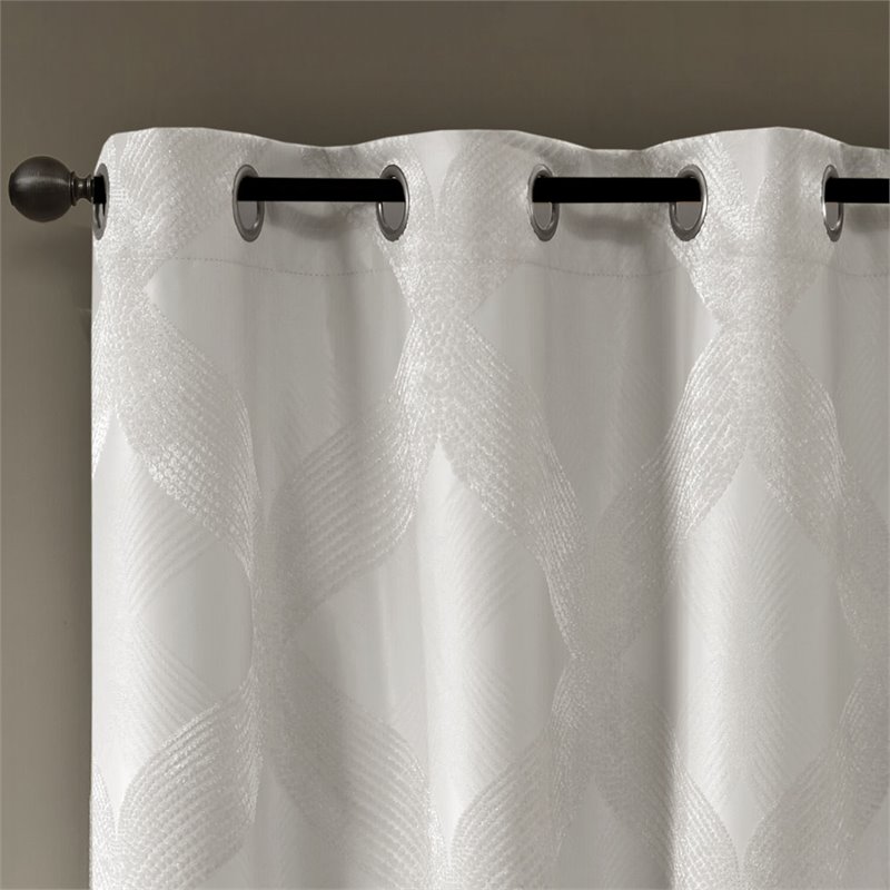 SunSmart Bentley Polyester Knitted Coated Total Blackout Window Panel in Ivory
