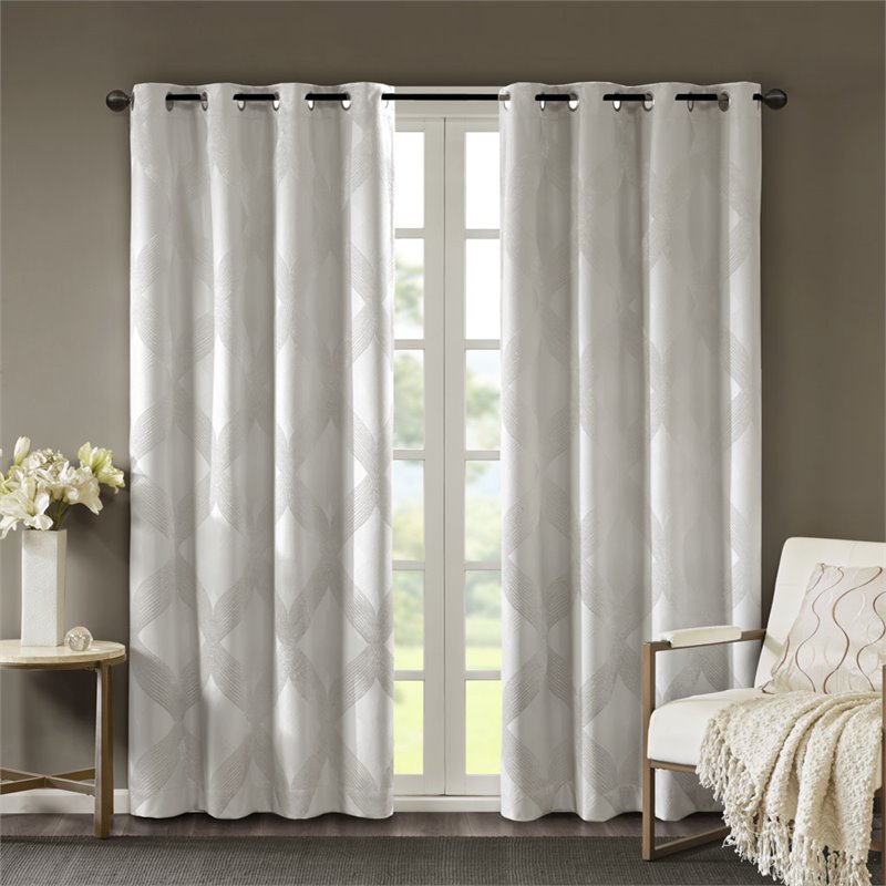SunSmart Bentley Polyester Knitted Coated Total Blackout Window Panel in Ivory