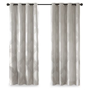 sunsmart bentley polyester knitted coated total blackout window panel in ivory
