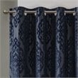 SunSmart Mirage Fabric Knitted Jacquard Total Blackout Window Panel in Navy