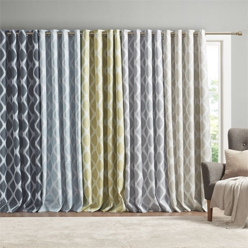 SunSmart Blakesly Polyester Blackout Printed Window Panel in Gray