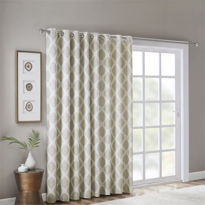 SunSmart Blakesly Polyester Blackout Printed Window Panel in Taupe Brown