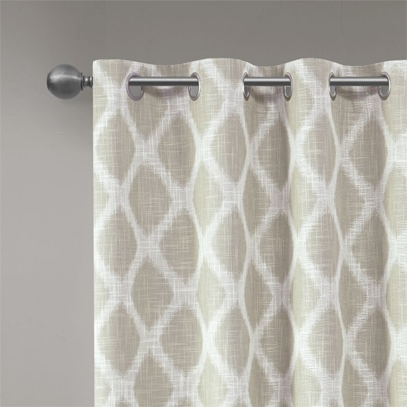 SunSmart Blakesly Polyester Blackout Printed Window Panel in Taupe Brown