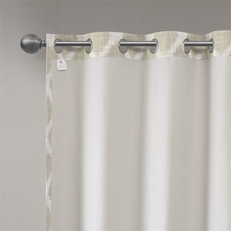 SunSmart Blakesly Polyester Blackout Printed Window Panel in Taupe Brown