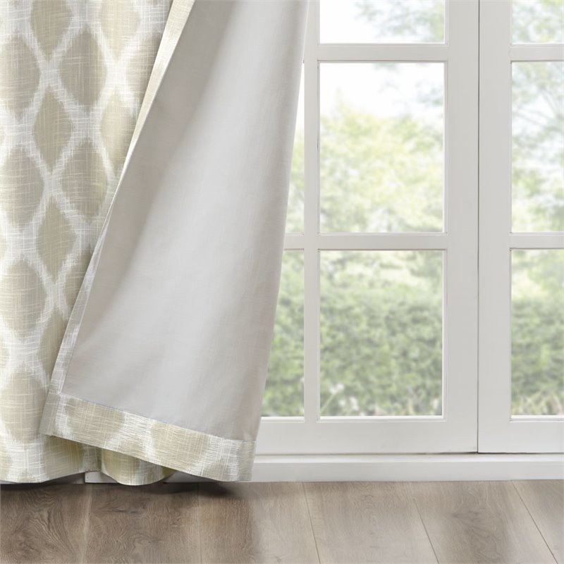SunSmart Blakesly Polyester Blackout Printed Window Panel in Taupe Brown