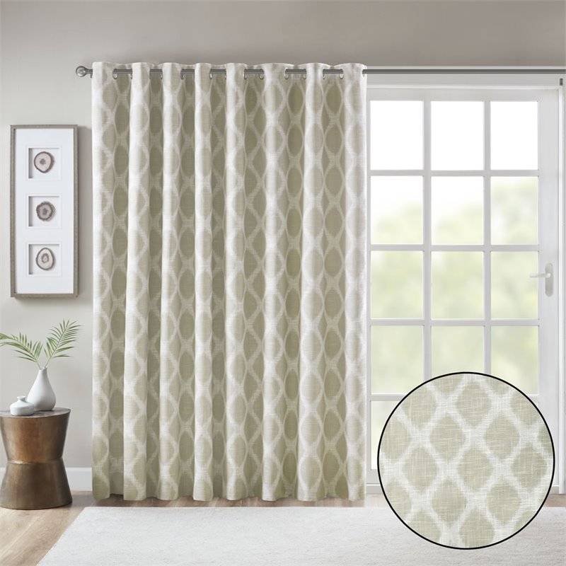 SunSmart Blakesly Polyester Blackout Printed Window Panel in Taupe Brown