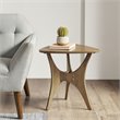 INK+IVY Blaze Triangle Solid Wood Side Table in Natural Brown