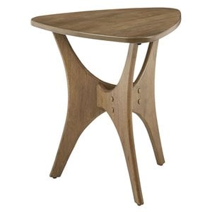 INK+IVY Blaze Triangle Solid Wood Side Table in Natural Brown