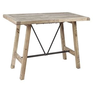 INK+IVY Sonoma Rectangular Metal and Wood Dining Table in Natural