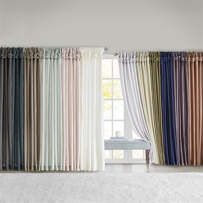 Madison Park Emilia Polyester Twisted Tab Lined Window Panel in White