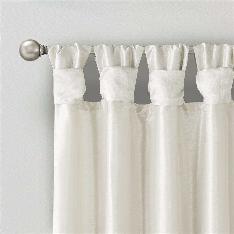 Madison Park Emilia Polyester Twisted Tab Lined Window Panel in White