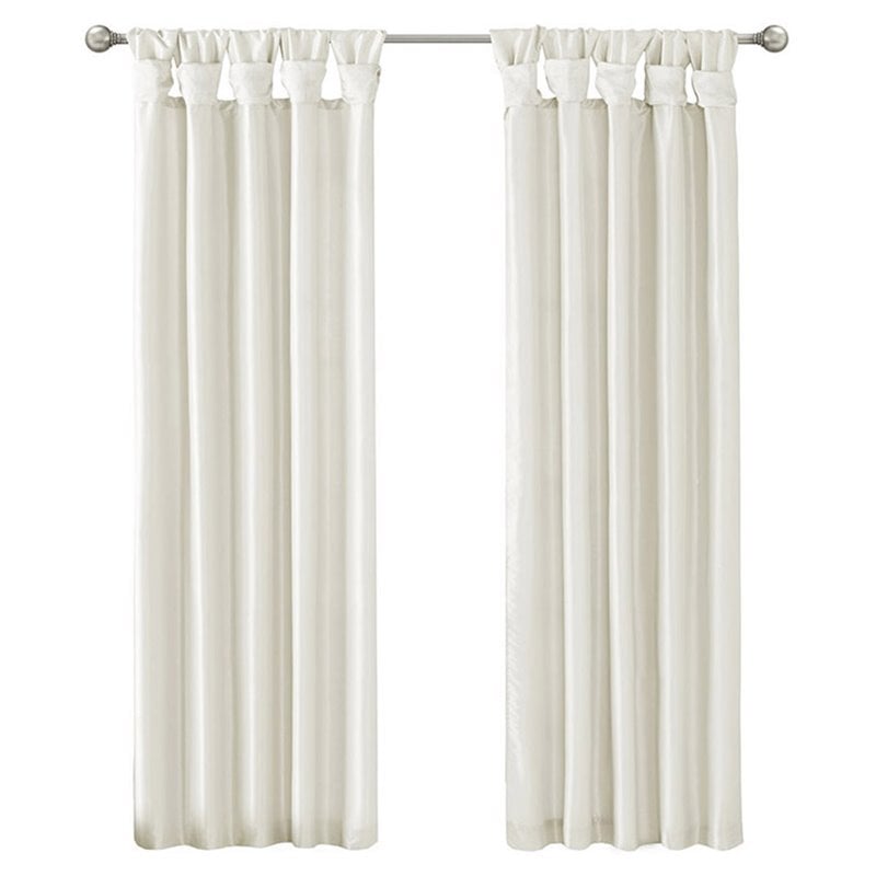 Madison Park Emilia Polyester Twisted Tab Lined Window Panel in White