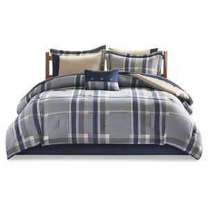 Intelligent Design Robbie 9-piece Microfiber Comforter with Sheet Set in Navy
