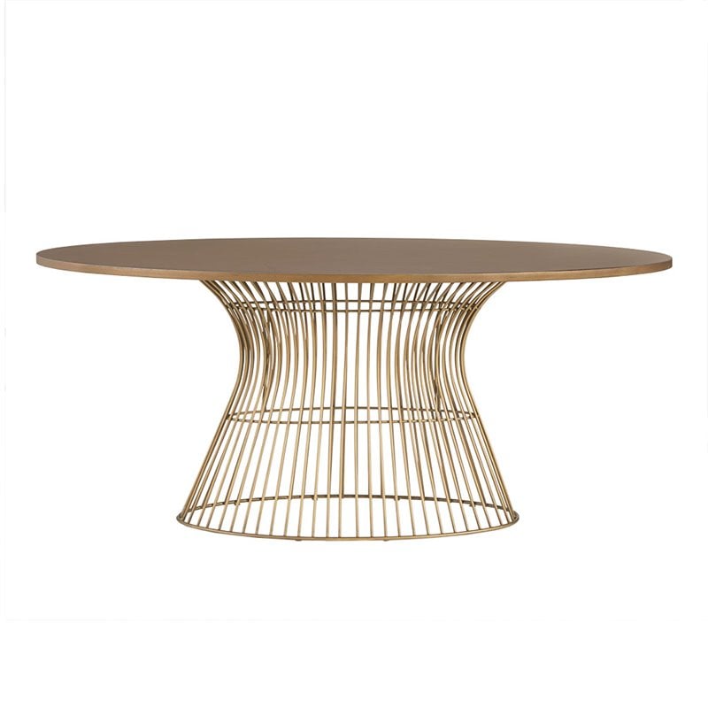 INK+IVY Mercer Oval Mid-Century MDF and Metal Dining Table in Natural