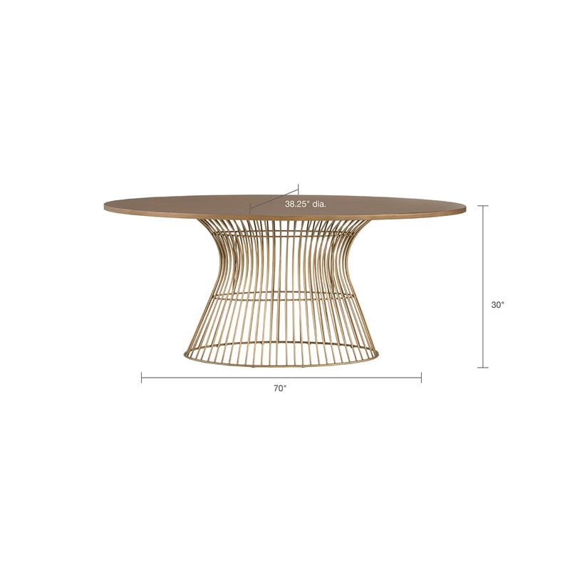 INK+IVY Mercer Oval Mid-Century MDF and Metal Dining Table in Natural