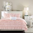 Intelligent Design Microfiber Waterfall Ruffled Comforter Set in Blush Pink