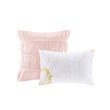 Intelligent Design Microfiber Waterfall Ruffled Comforter Set in Blush Pink