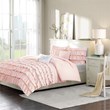 Intelligent Design Microfiber Waterfall Ruffled Comforter Set in Blush Pink