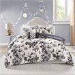 Intelligent Design Polyester Microfiber Floral Twin/Twin XL Comforter Set -Black