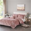 Intelligent Design Felicia Polyester Velvet Comforter Set in Blush Pink