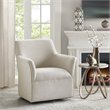 Madison Park Augustine Fabric and Solid Wood Swivel Glider Chair in Cream