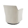 Madison Park Augustine Fabric and Solid Wood Swivel Glider Chair in Cream