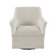 Madison Park Augustine Fabric and Solid Wood Swivel Glider Chair in Cream