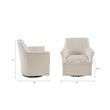 Madison Park Augustine Fabric and Solid Wood Swivel Glider Chair in Cream