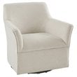 Madison Park Augustine Fabric and Solid Wood Swivel Glider Chair in Cream