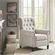 Madison Park Aidan Fabric and Solid Wood Push Back Recliner in Cream
