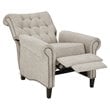 Madison Park Aidan Fabric and Solid Wood Push Back Recliner in Cream
