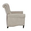 Madison Park Aidan Fabric and Solid Wood Push Back Recliner in Cream