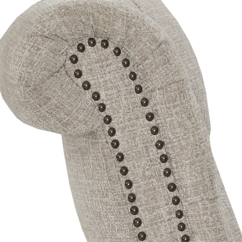 Madison Park Aidan Fabric and Solid Wood Push Back Recliner in Cream