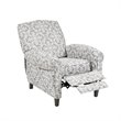 Madison Park Kirby Fabric and Solid Wood Push Back Recliner in Gray