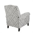 Madison Park Kirby Fabric and Solid Wood Push Back Recliner in Gray