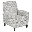 Madison Park Kirby Fabric and Solid Wood Push Back Recliner in Gray
